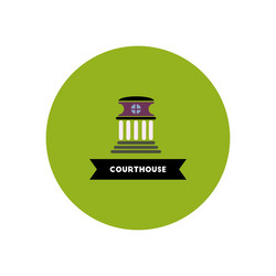 stylish icon in color circle building courthouse vector image