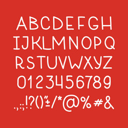 type letters numbers and punctuation marks hand vector image