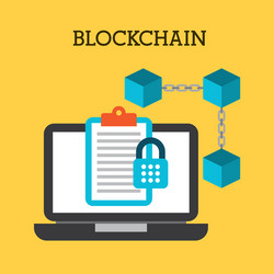 blockchain computer clipboard security password vector image