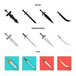 isolated object of game and armor sign set vector image