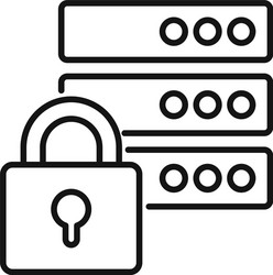 protected server icon outline style vector image