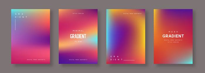 set of abstract gradient backgrounds vector image