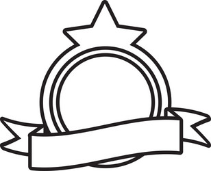 shield decorative star frame outline empty vector image