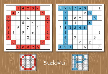 sudoku set with answers o p letters vector