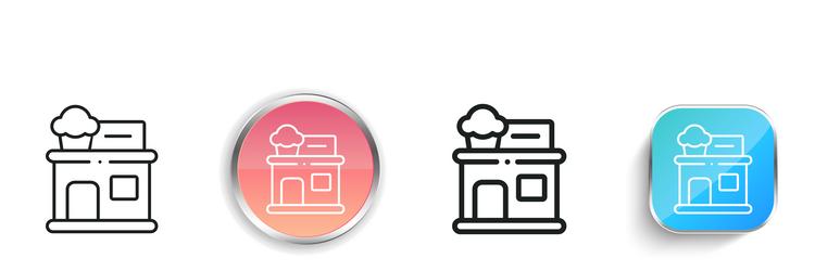 bakery icon thin linear regular and button style vector image