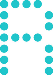 digital letter r display board round dot vector image