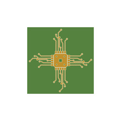 flat microelectronics circuits circuit board vector image