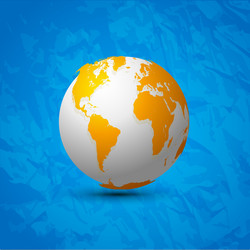 globe map world 3d design on blue background vector