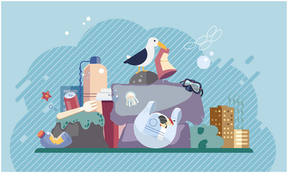 pollution with garbage and waste big problem due vector image