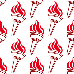 Retro Torch Flame Pattern vector image