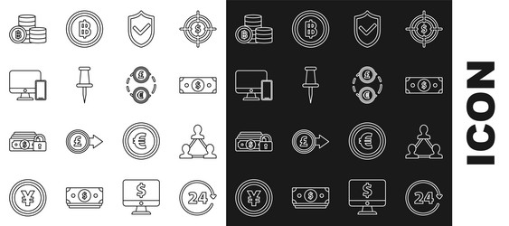 Set line clock 24 hours project team base stacks vector