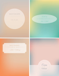 Set of retro invitation card on blurred background vector