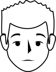 silhouette front view man with serius gesture vector image