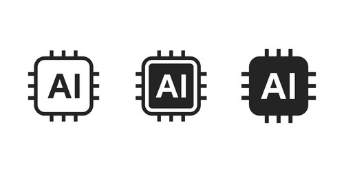 artificial intelligence ai processor chip symbol vector image