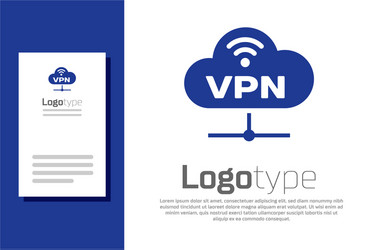 blue vpn network cloud connection icon isolated vector image