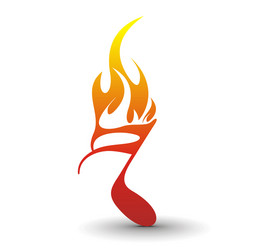 Burning Music Note Vector Image