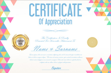 Certificate retro design template 10 vector