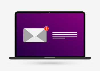 laptop with envelope mail icon and e-mail message vector