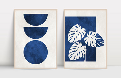 Monstera Leaf Art Poster Vector Image