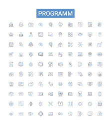 programm outline icons collection program vector