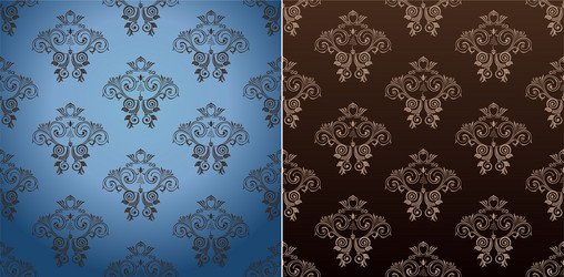 seamless wallpaper set curves vintage background vector