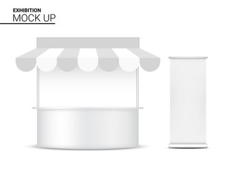 3d mock up realistic booth display pop for shop vector image