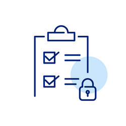 checklist on clipboard and lock secure data vector image