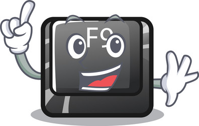 finger button f9 on a cartoon computer vector image