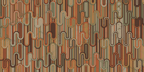geometric pattern with circle wave lines retro vector image