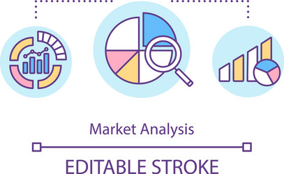 Market analysis concept icon vector