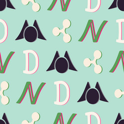 seamless pattern with different cryptocurrency vector image