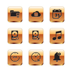 set delete folder clock 24 hours hard disk vector image