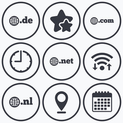 top-level domains signs de com net and nl vector image