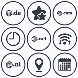 Top-level domains signs de com net and nl vector