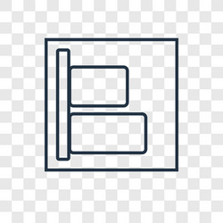 Vertical alignment concept linear icon isolated vector