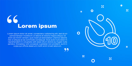 white line camera timer icon isolated on blue vector image
