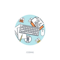 flat background coding vector image