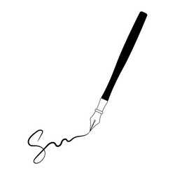 signature with fountain pen verification sign vector