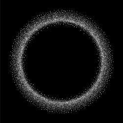 Silver Sparkle Circle on Black Vector Image