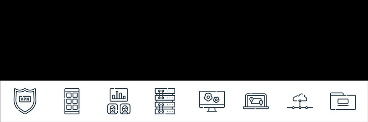 telecommuting line icons linear set quality vector image