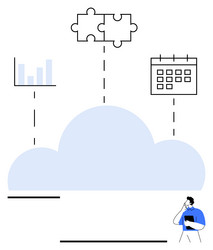 cloud connectivity integrating data task vector image