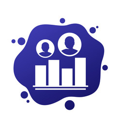 customer segmentation icon with a graph vector