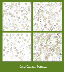 set of seamless patterns spirals and circles vector image