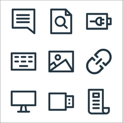 User interface line icons linear set quality vector