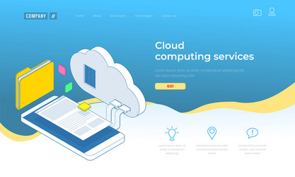web page design templates cloud computing concept vector image