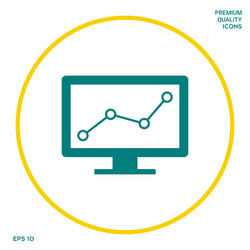 computer monitors with graph graphic elements vector image