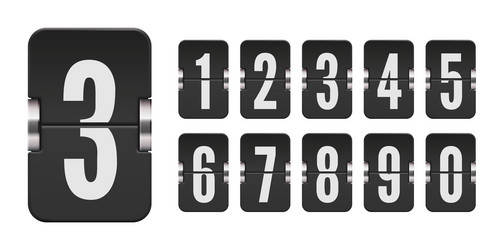 Flip Scoreboard Numbers - Countdown Timer vector image