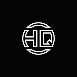 hq logo monogram with negative space circle vector image