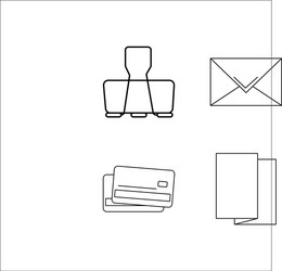office simple linear icon setsimple outline icons vector image