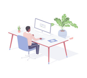 Programmer Working on Online Project vector image